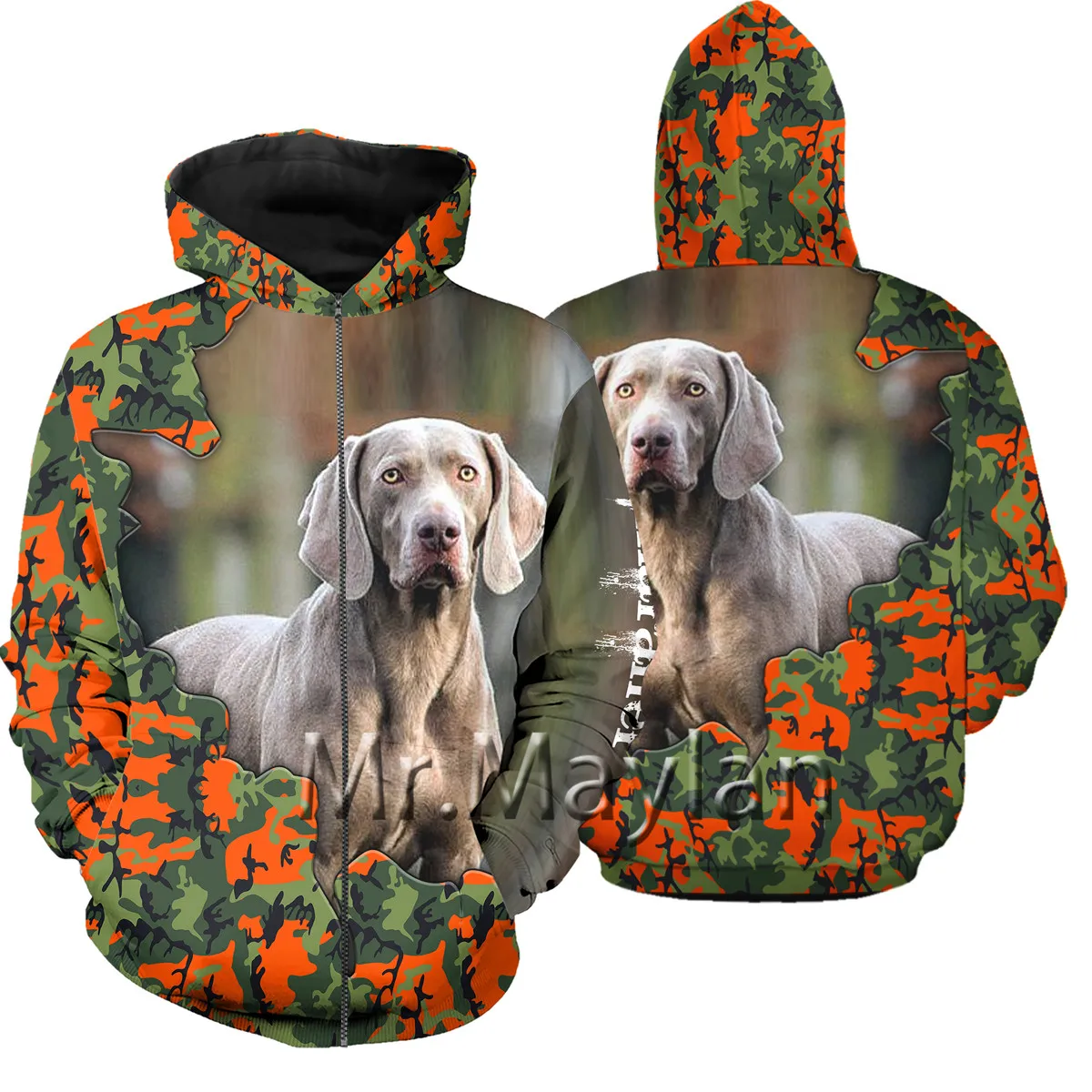 

Weimaraner Orange 3D Full Printing Hoodie men/women Hoodies Casual Sweatshirts Unisex Streetwear Jacket Boy Coat ropa hombre 5XL