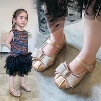 girls single shoes 2021 spring rhinestone soft bottom bow princess shoes non slip kid toddler baby shoes liitle girls sandals