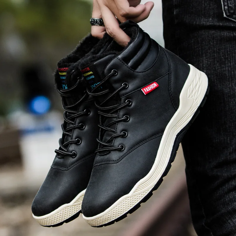 Мужская обувь 2019 г. Зимняя теплая с высоким голенищем бархатная хлопковая