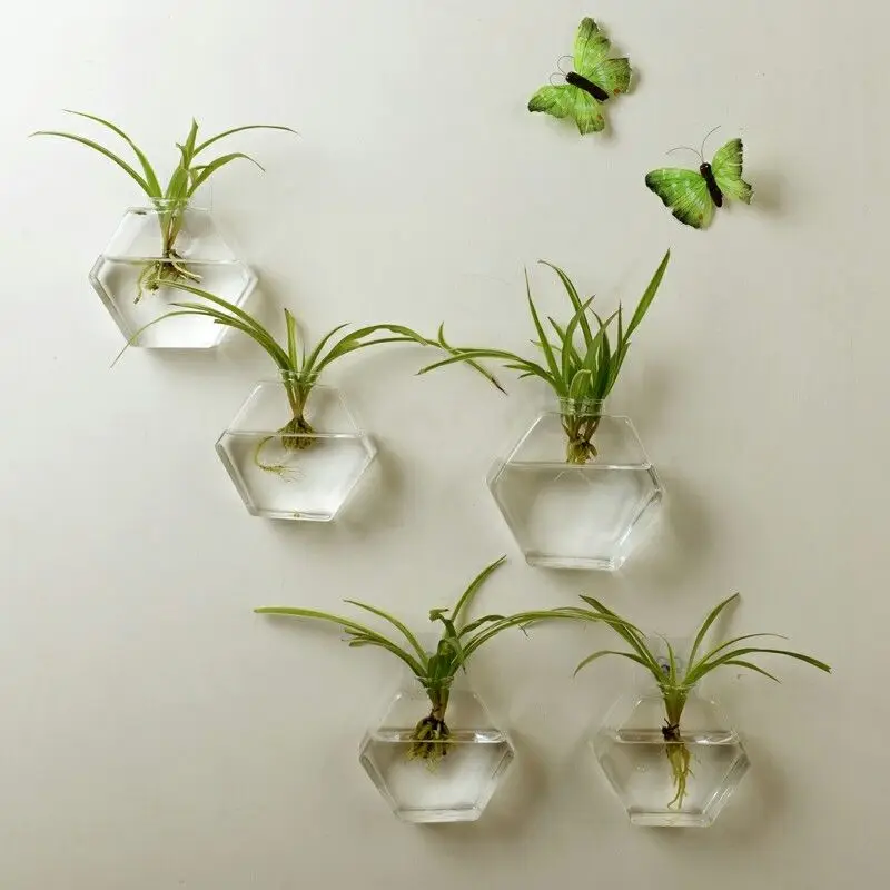 

2021 new Hand Made Green Planter Hanging Vase Container Wall Plant Basket For Garden moh02