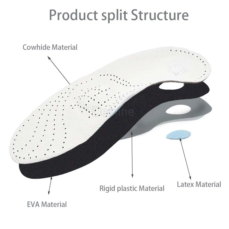 Кожаные удобные ортопедические стельки для обуви с плоской подошвой
