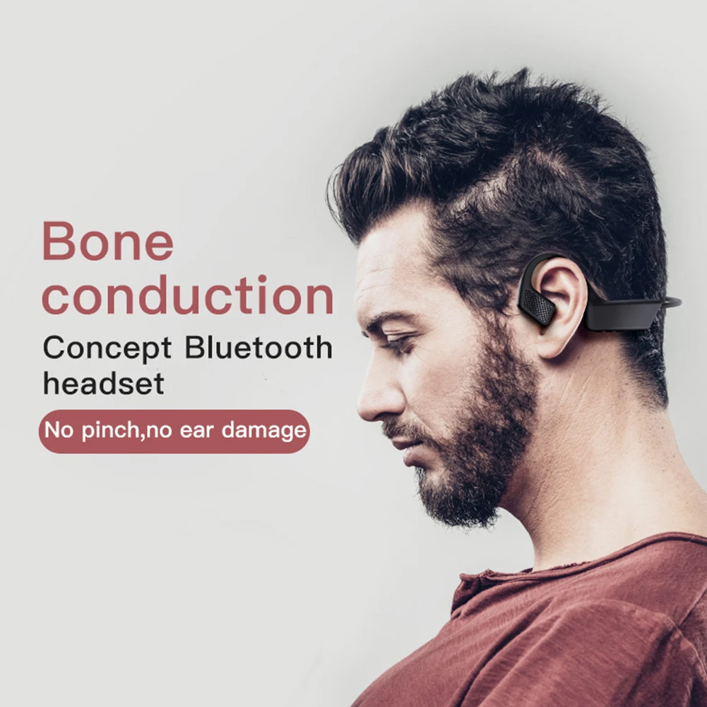 

Bone Conduction Bluetooth Earphone Waterproof Wireless Headset Handsfree Headphone TWS Sports Running Earbuds with Mic