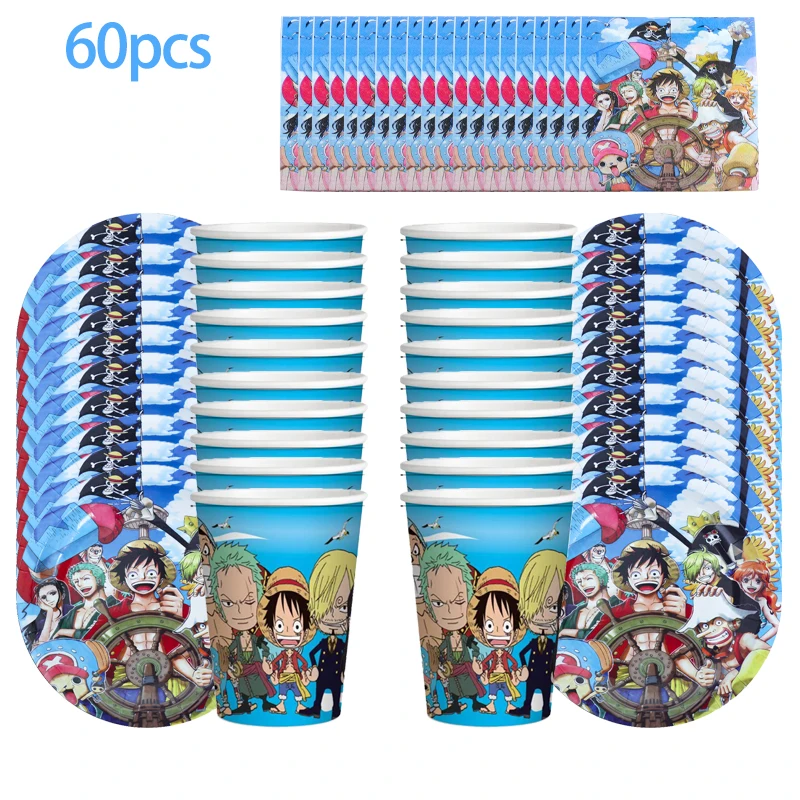 

Bandai One Piece Baby Birthday Party Decoration Disposable Tableware Paper Plate Cup Flag Girl Boy Baby Shower Party Supplies