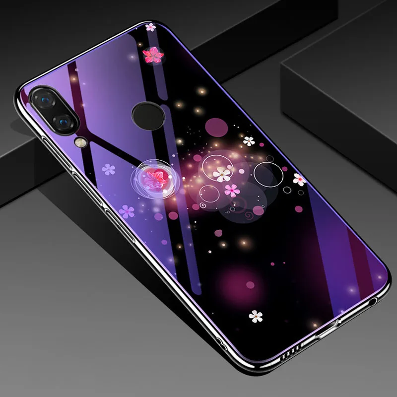 Для Xiaomi Redmi 7 Чехол Покрытие синий луч чехол закаленное стекло мобильный телефон