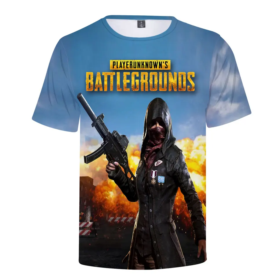 Лидер продаж популярная футболка PUBG Модная стильная с 3D коротким рукавом высокое