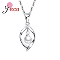luxury mystery style necklace 925 sterling silver embellished white faux pearl lovely for girl adult gift dance party