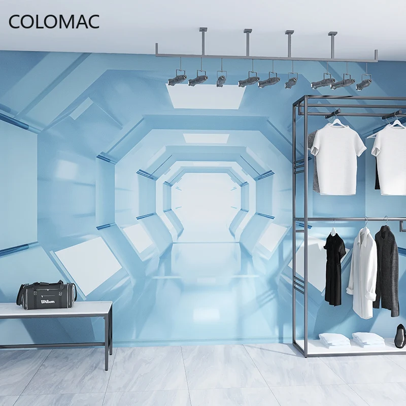 

Colomac Custom Technology Sense Space Capsule Wallpaper Clothing Store Background Wall Company Office Wallpaper Dropshipping