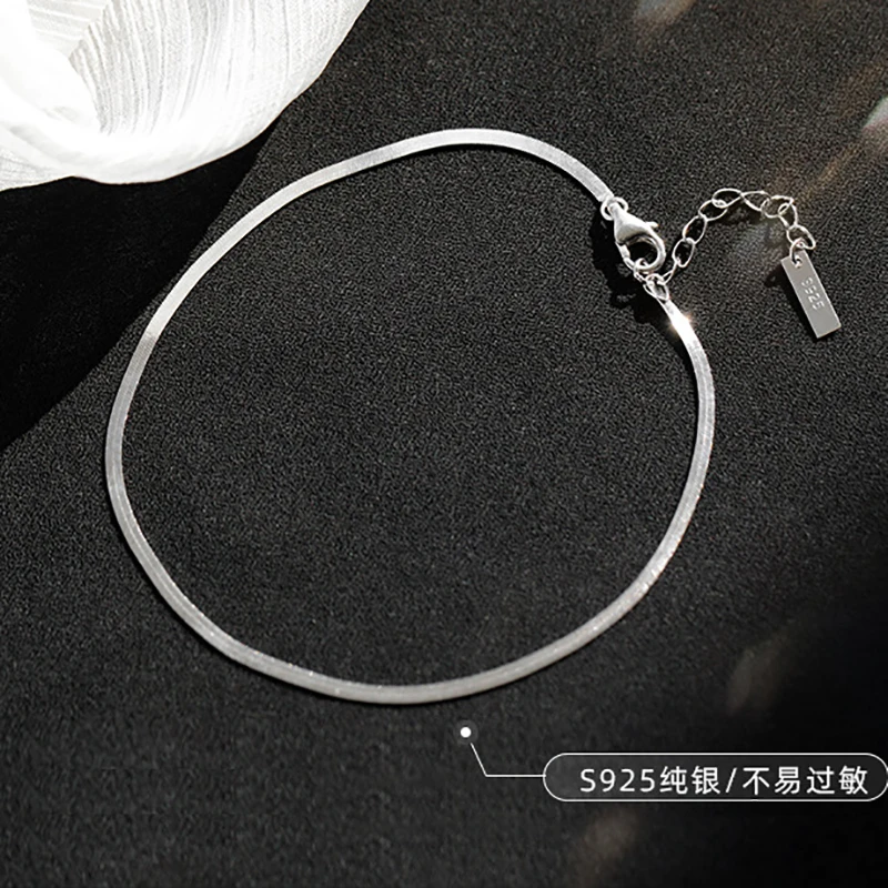 Минималистичный модный элегантный браслет на ногу из стерлингового серебра 925