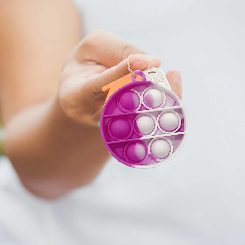 

Silicone Push Bubble Keychain Sensory Fidget Toys for Autism Stress Reliever Anxiety Relief Funny Toys for Adult Child Board Gam