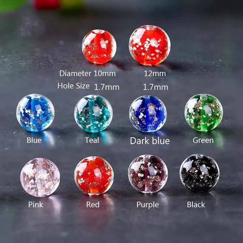 

5PCS Luminous Glazed Bead Handmade Material Jewelry Accessories DIY For Necklace Bracelet Fantasy Starry Sky Loose Bead