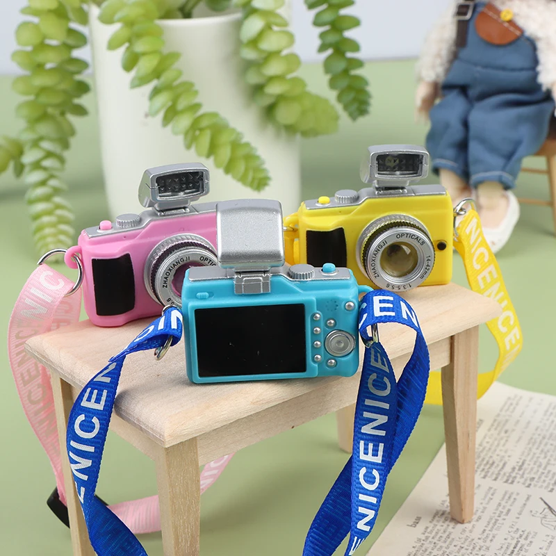

1PC 1/6 1/12 Dollhouse Miniature Digital SLR Camera Model Mini Camera Dolls House Decoration Accessory