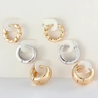 korean simple copper metal round hoop earrings for women fashion minimalist goldsilver color earring pendant jewelry wholesale