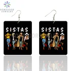 SOMESOOR афро девушка кудрявые sсты деревянные серьги в форме капли Африканский Племенной Черный Модный женский кулон Висячие ювелирные изделия для женщин подарок