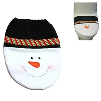 1pcs cute creative christmas style snowman head toilet seat cover novel flannelette bathroom decoration household merchandises