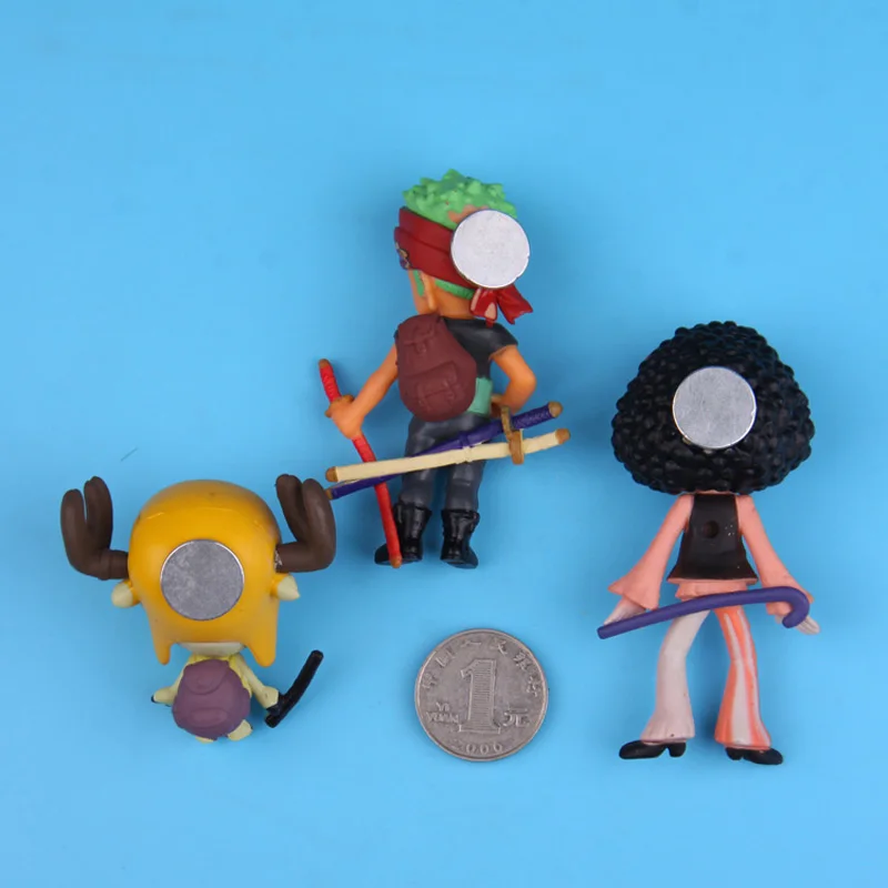 

Super popular One Piece series fridge magnet stickers 6 pieces / set 3D fridge magnet stickers Message post Whiteboard sticker