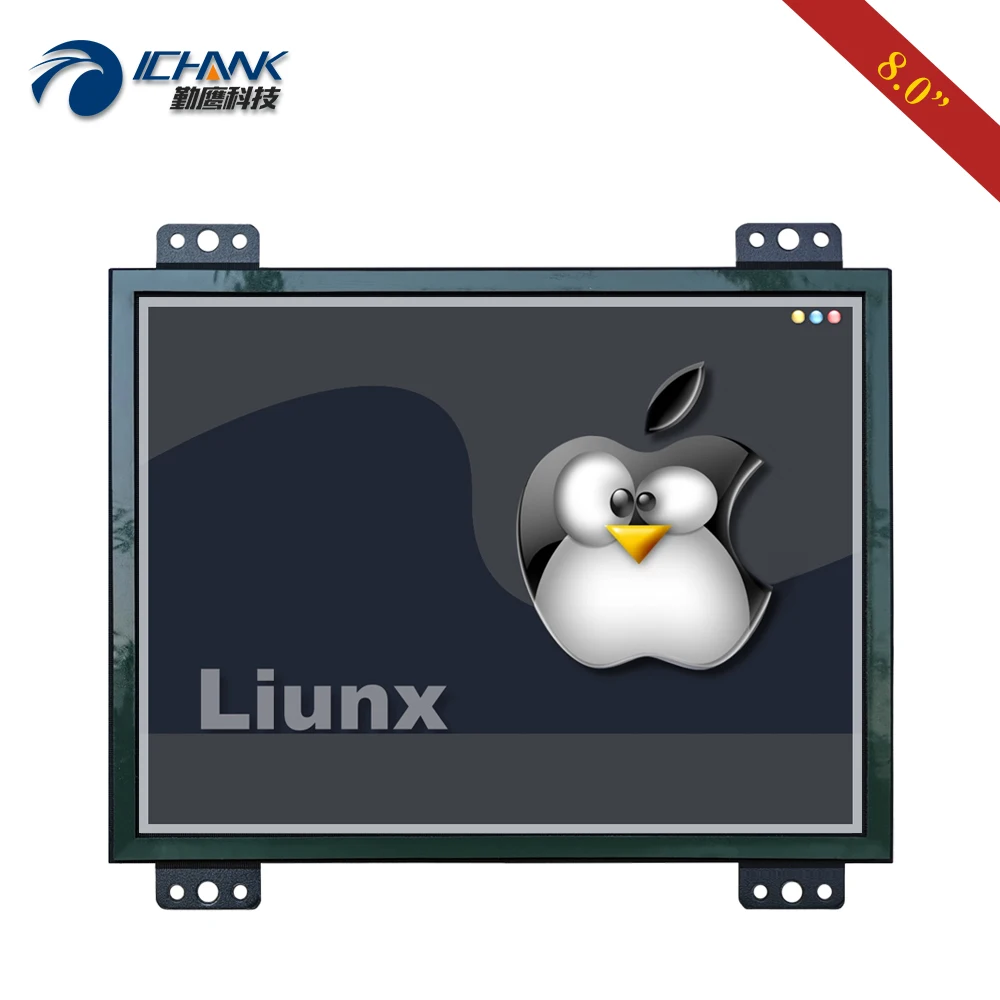 Монитор ПК 8-дюймовый 1024x76, 8 IPS сенсорных экранов, встроенная рамка Linux Ubuntu Raspbian Debian