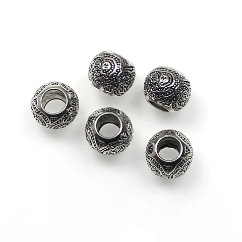 Бусины TOM YANG, тибетский серебряный, 10 шт.