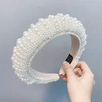 white pearl headdress baroque hair band luxury baroque rhinestone headband wedding headwear women bridal hair accessories