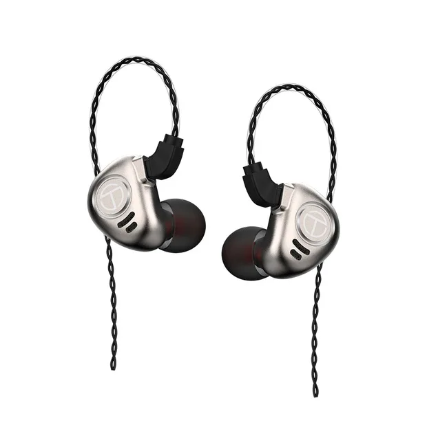 TRN V90 1DD+ 4BA гибридные наушники в ухо HIFI DJ монитор бег спортивные наушники ушные наушники гарнитура с 2PIN съемный TRN V20/V80 - Цвет: gun with mic