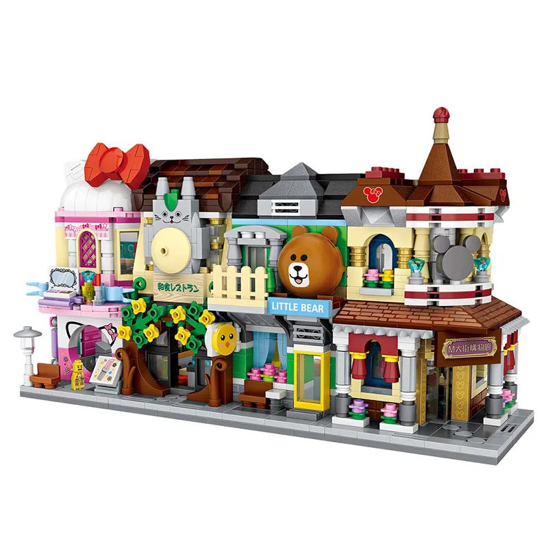 

LOZ Mini Block Mini Street City 3d Building Blocks House Cartoon Shop Model DIY Assembly Toys for Children Educational Anime Fun