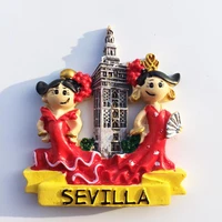 qiqipp flamenco dancers in seville spain travel souvenir crafts magnetic refrigerator magnets