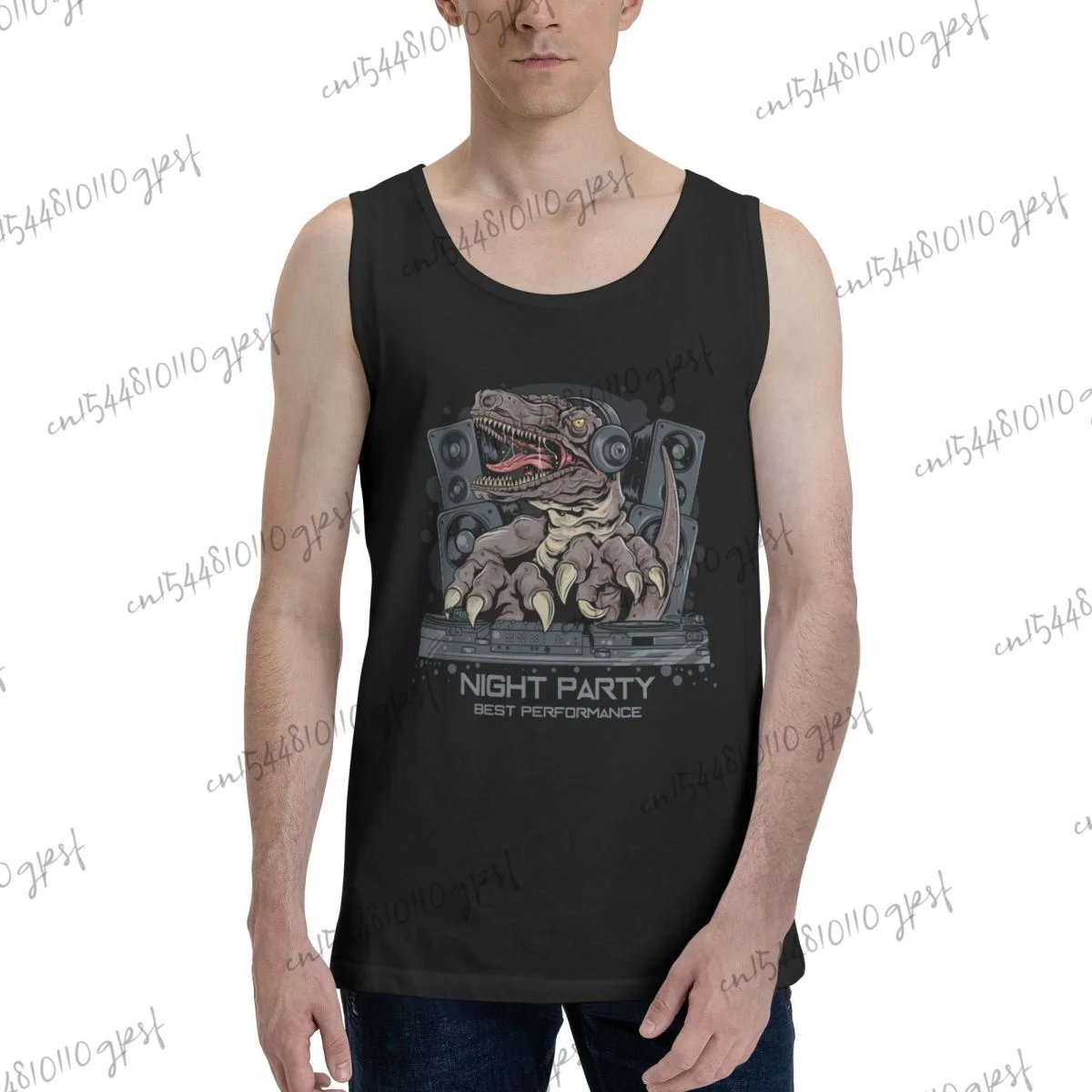 

T-rex Dinosour Vector Basketball shirt Men's Tank Top Shirt Black cotton