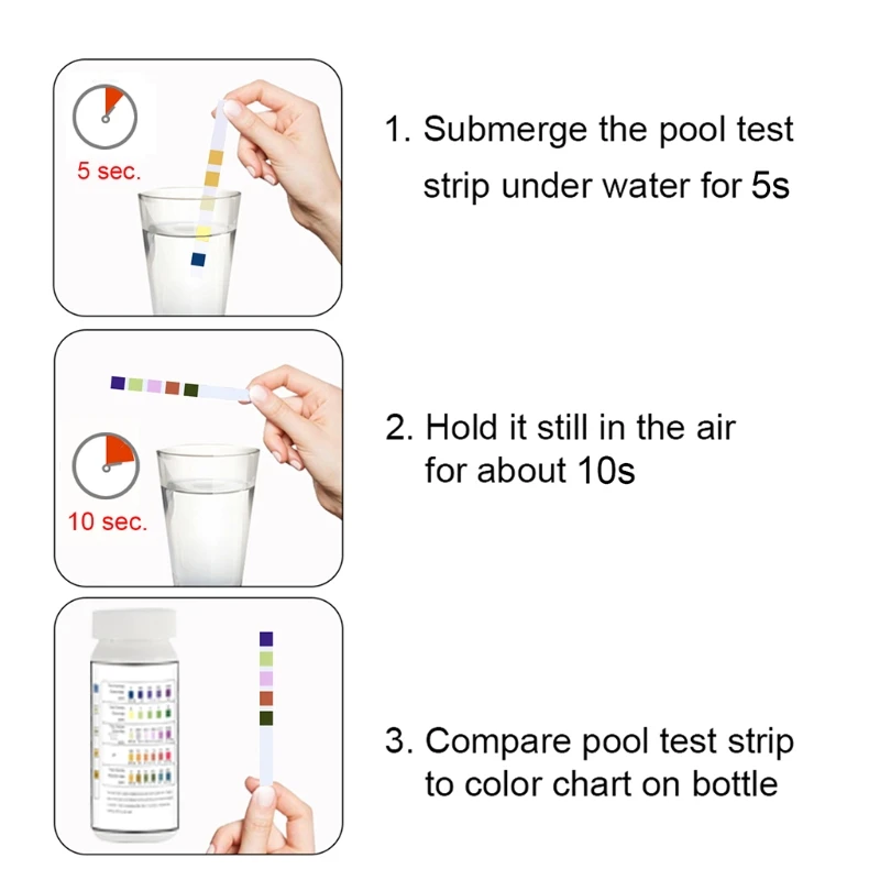 

157A 50strips Water Test Strip 5 in 1 Pool Spa pH Chlorine Alkalinity Bromine Hardness Acid