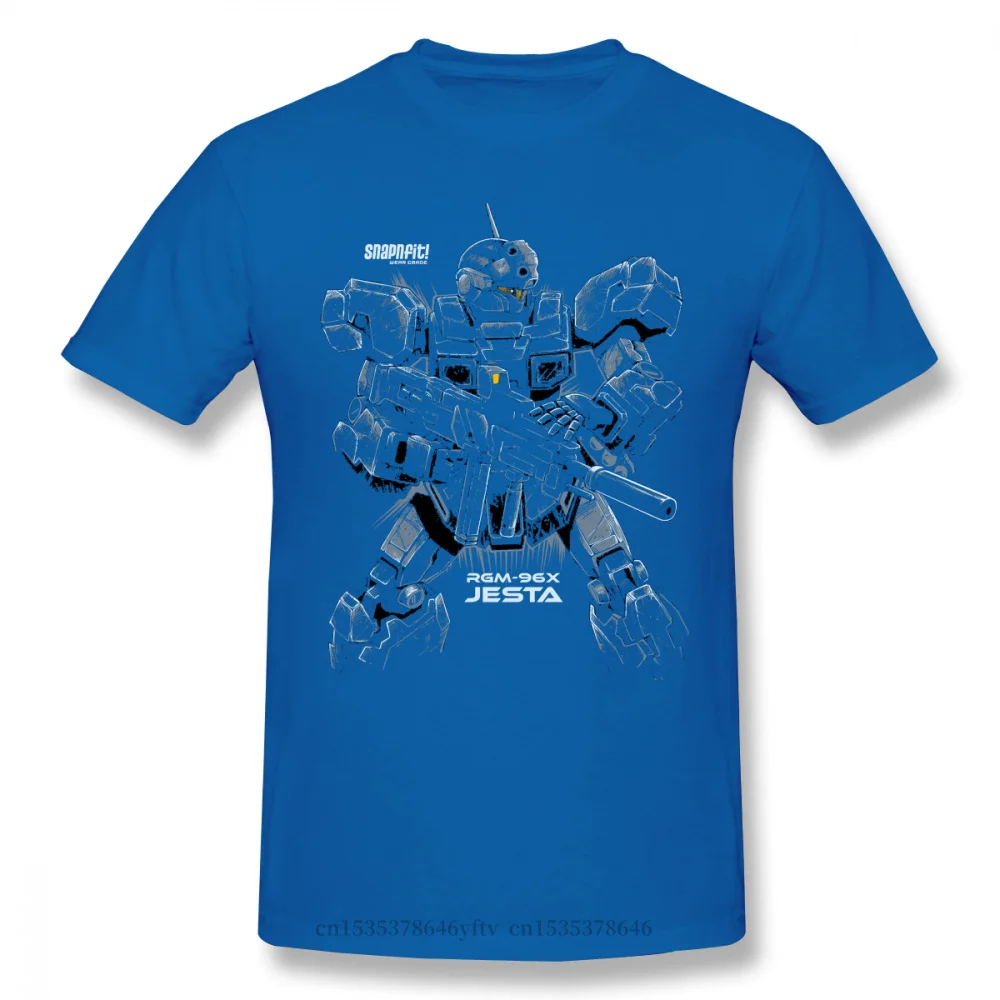 

2021 Leisure Fashion 100% cotton T-shirt Jesta Print Funny Gundam Amuro Ray Robot Universal Century Anime Men Streetwear