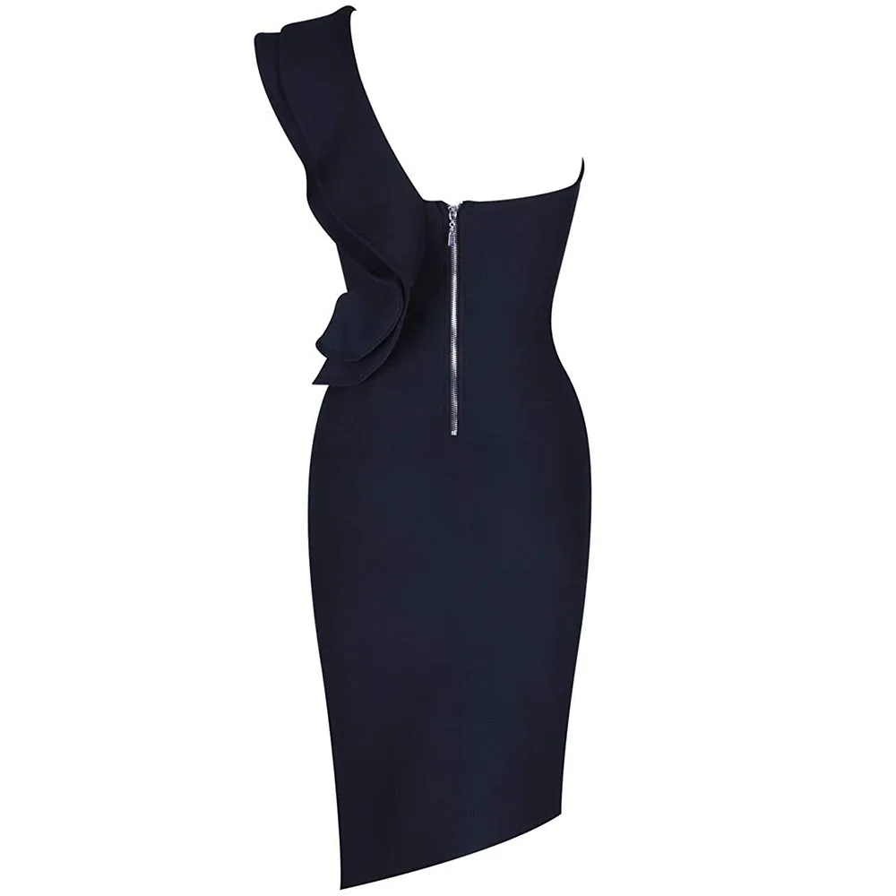

Maketina 2019 Elegant Women Summer One Shoulder Bandage Dress Red V Neck Bandage Dress Sexy Party Bodycon Bandage Dress