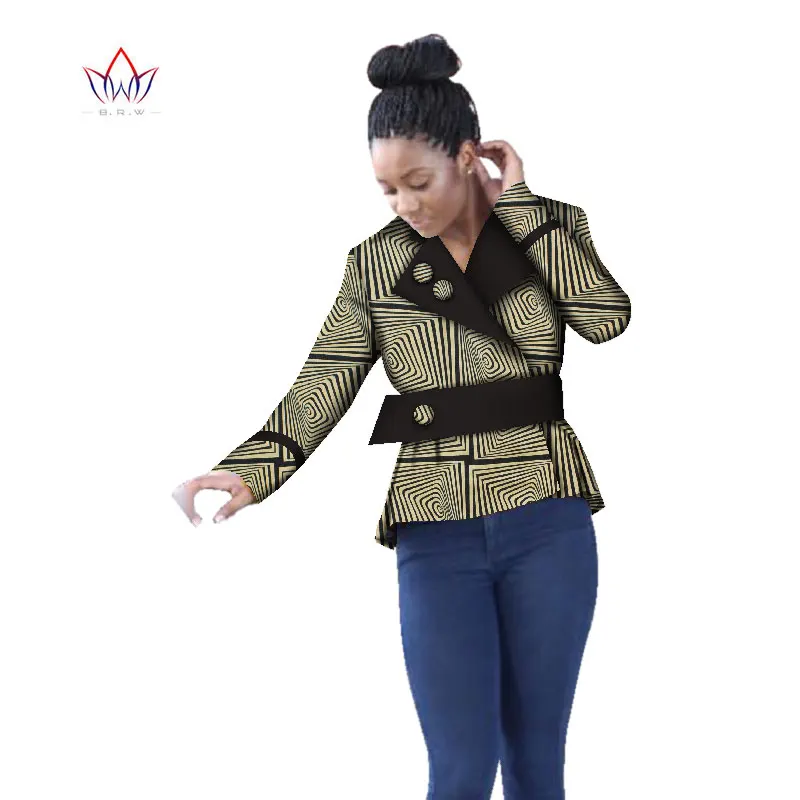 Женская одежда в африканском стиле Дашики Тренч женский топ с длинным рукавом