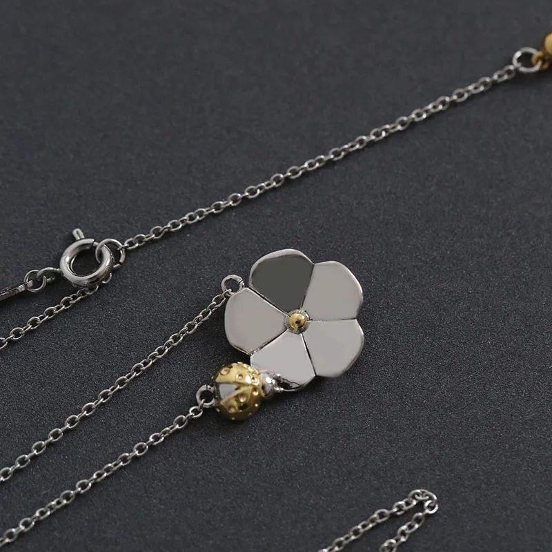 

New 1:1 Sterling Silver Tif Necklace High Quality Fashion Petal Necklace Ladies Christmas Party Exquisite Luxury Jewelry Gift