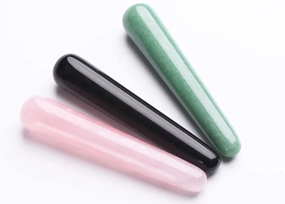 Драгоценный камень массажная палочка Нефритовый йони розовый кварц Gua Sha