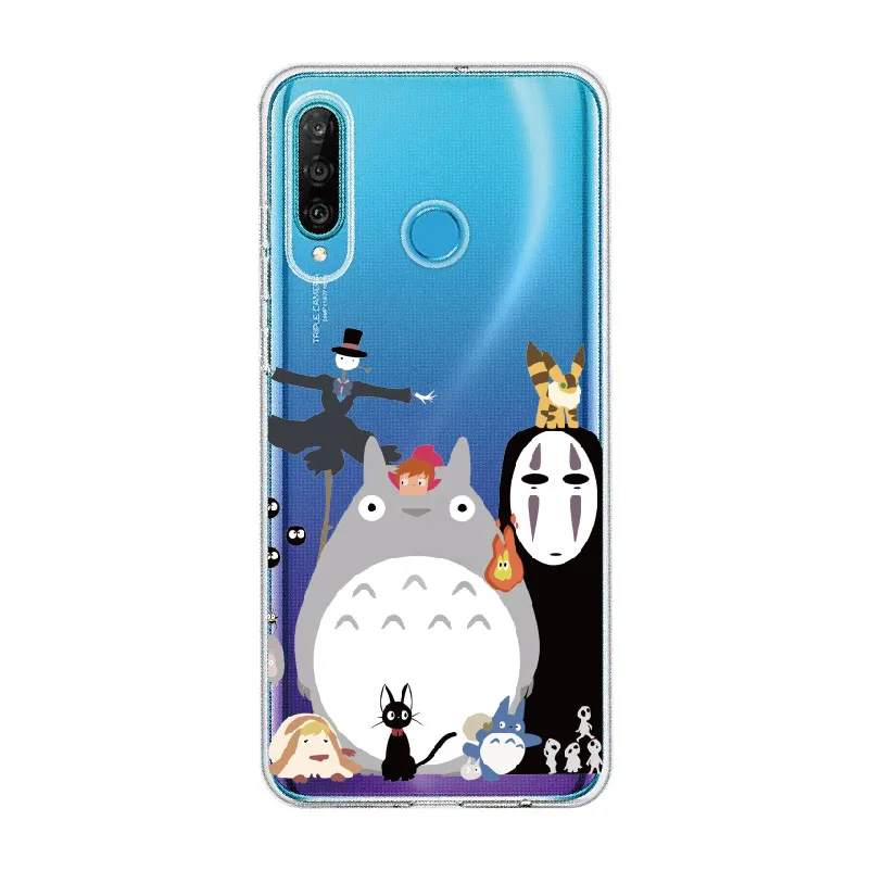 Totoro спиральный Ghibli Kaonashi для huawei Honor mate 10 20 Nova P20 P30 P умный мягкий тонкий защитный прозрачный чехол из ТПУ - Цвет: 1