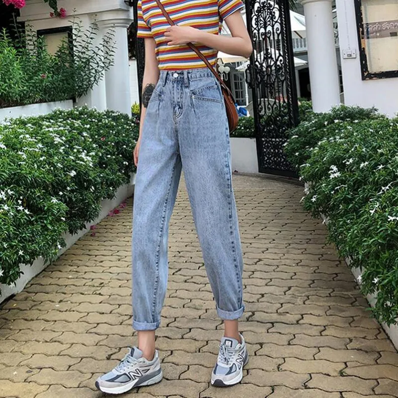 

Woman Jeans High Waist Clothes Wide Leg Denim Clothing Blue Streetwear Vintage Quality 2021 Fashion Harajuku Straight Pants
