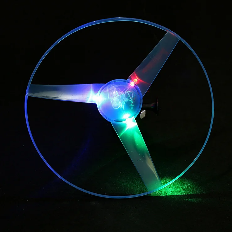 

1PC Hot Sale Fun Outdoor Sports Pull Line Saucer Toys LED Lighting UFO Parent-child Interaction Creative Spin-off Flying Discs