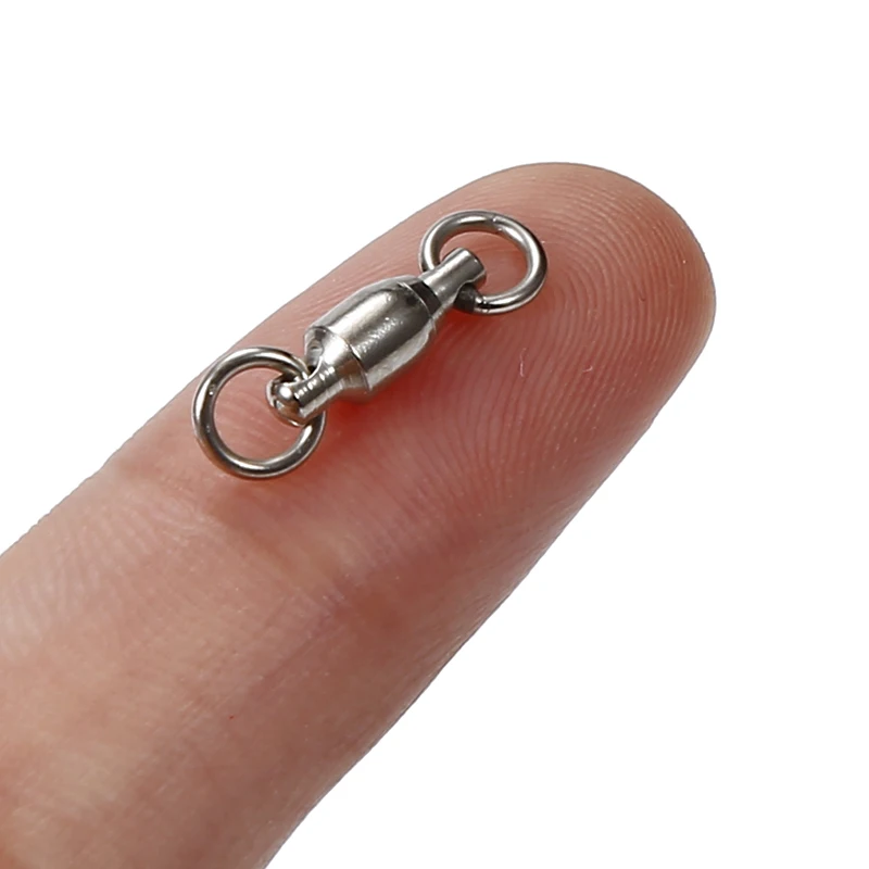 

5pc Stainless Steel Fish Connector Ball Bearing Swivel Solid Ring Hook Connector Tacke Accessories Swivel Fishing Connector Hook