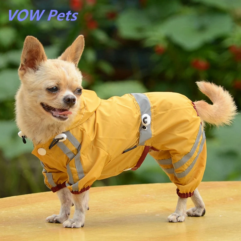 

VOW Pet Rain Coat Hoody Waterproof Jackets Raincoat For Dogs Cats Apparel Clothes Outdoor Puppy Wholesale 2021 Dropshipping S-XL