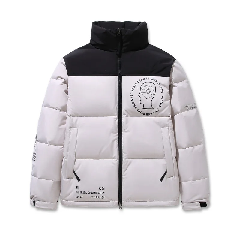 INS Winter The new Brand Face Parkas Mixed Colors Couple Cotton Coats Casual Men's Stand Collar Pocket Warm Down Puffer Jackets