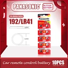 10 шт.лот PANASONIC оригинальные LR41 192 1,5 В щелочные батареи AG3 192 392A L736 Кнопочная батарея 0% Hg для калькулятора