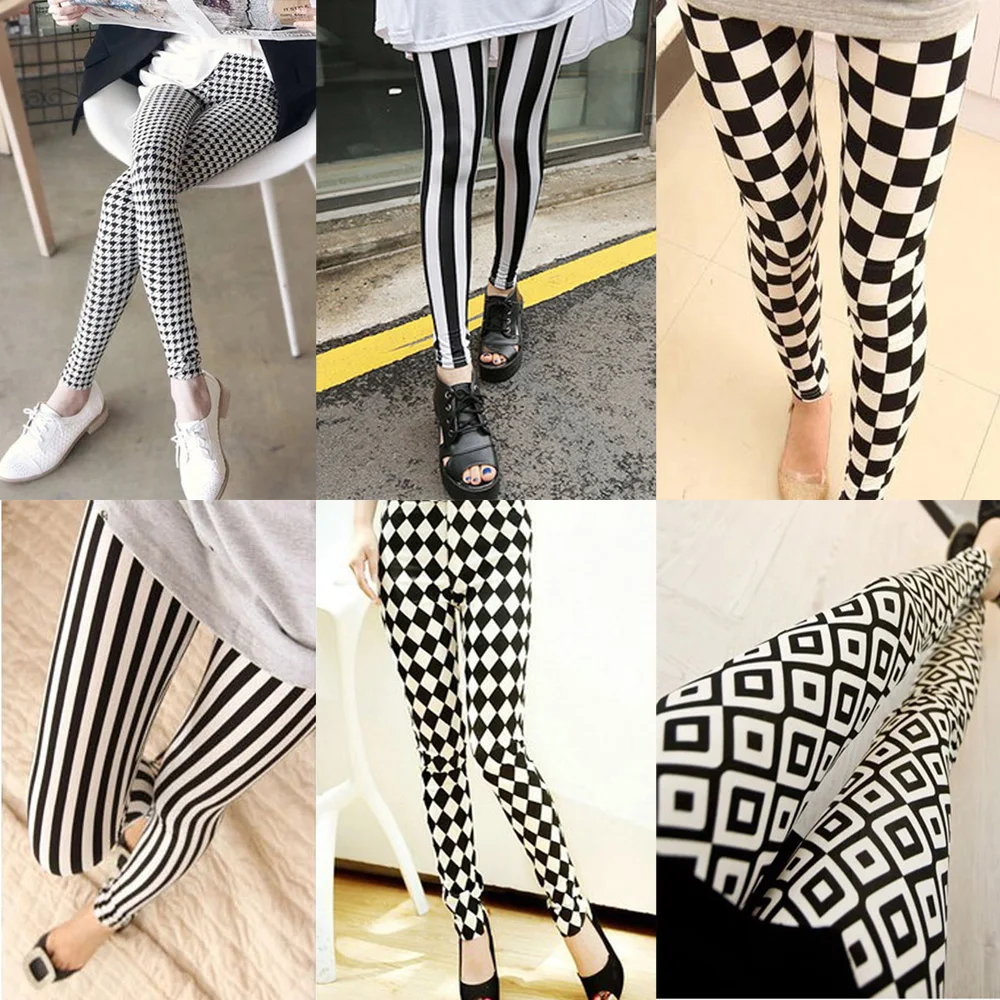 Женские эластичные леггинсы в полоску длинные брюки карандаш JLWOM0016|Брюки| |