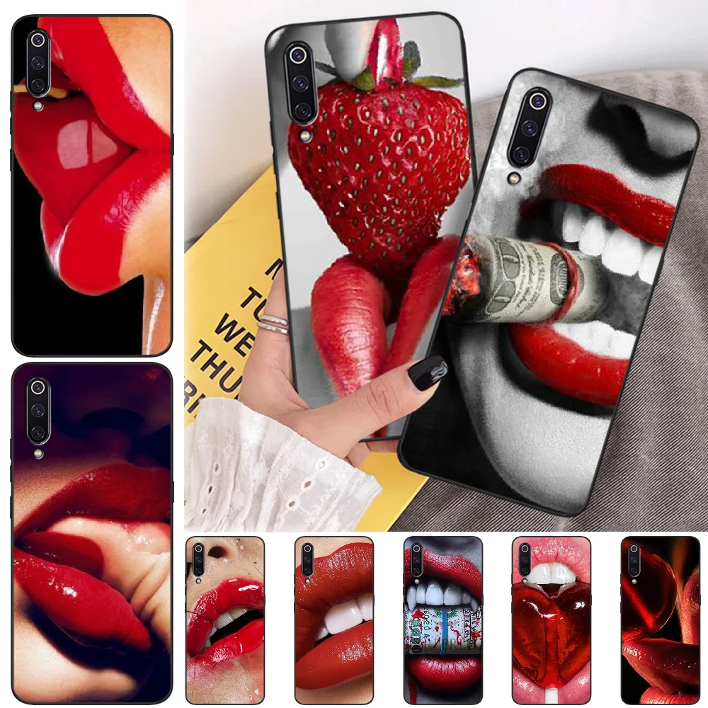 BaweiTE сексуальный красный губы реалистичный стиль черный ТПУ мягкий резиновый