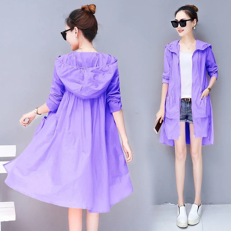 

2021 Spring Summer Women Solid Basic Jackets Thin Long Sleeve Loose Female Casual Bomber Zipper Jacket Sunscreen Plus Size Y964