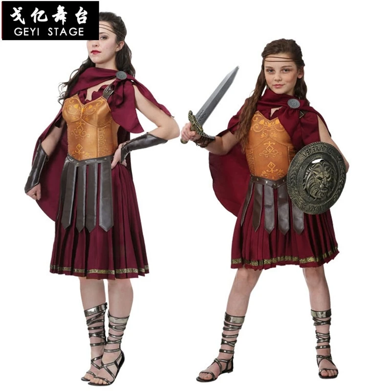 

Costume Roman Greek Soldier Warrior Gladiator Costume Women Men Cosplay Medieval King Slayer Costumes Halloween Fancy Dress
