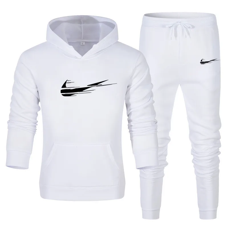 

New Fashion Mens Clothing Pullovers Sweater Men Tracksuits Hoodie Two Pieces + Pants Sports Shirts Fall Winter Track suit