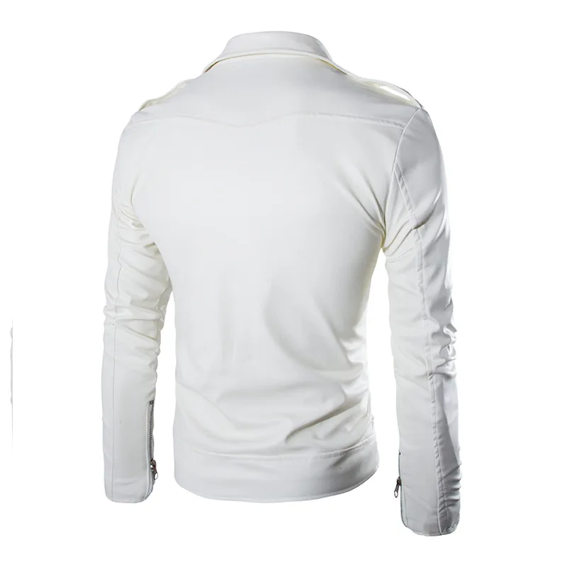 Мужская кожаная куртка модная брендовая байкерская мужская из искусственной