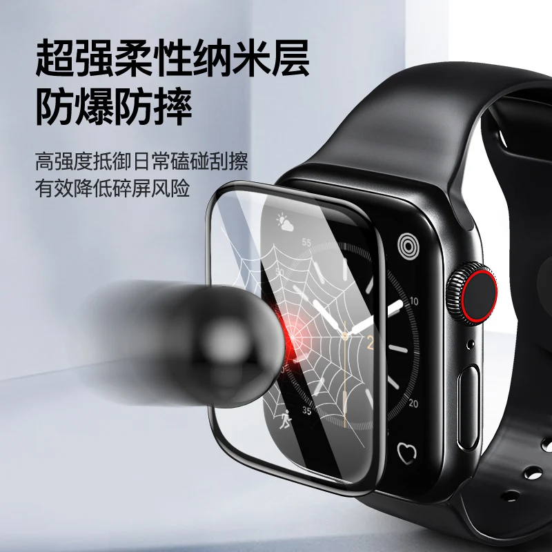 Защитное стекло SmartDevil закаленное с полным покрытием для apple watch 2 3 5 40 44 мм