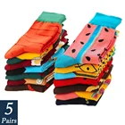 Носки женские, 5 пар, с принтом в виде банановых яиц, цветные, хлопчатобумажные забавные носки