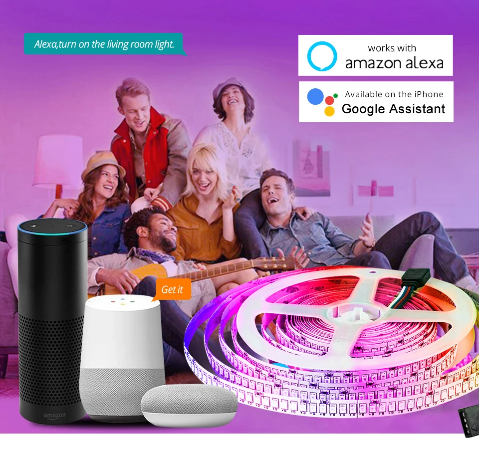 EeeToo WI-FI умный светильник RGB светодиодный ночной Светильник Диодная лента светодиодный RGB Гибкая полоса лампа ИК WI-FI контроллер DC12V ночной Светильник