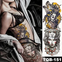 lobo wolf jaguar sexy black henna man woman glitter tatu transfer tattoo semi permanent tattoo sleeve gomette tato body art 2021