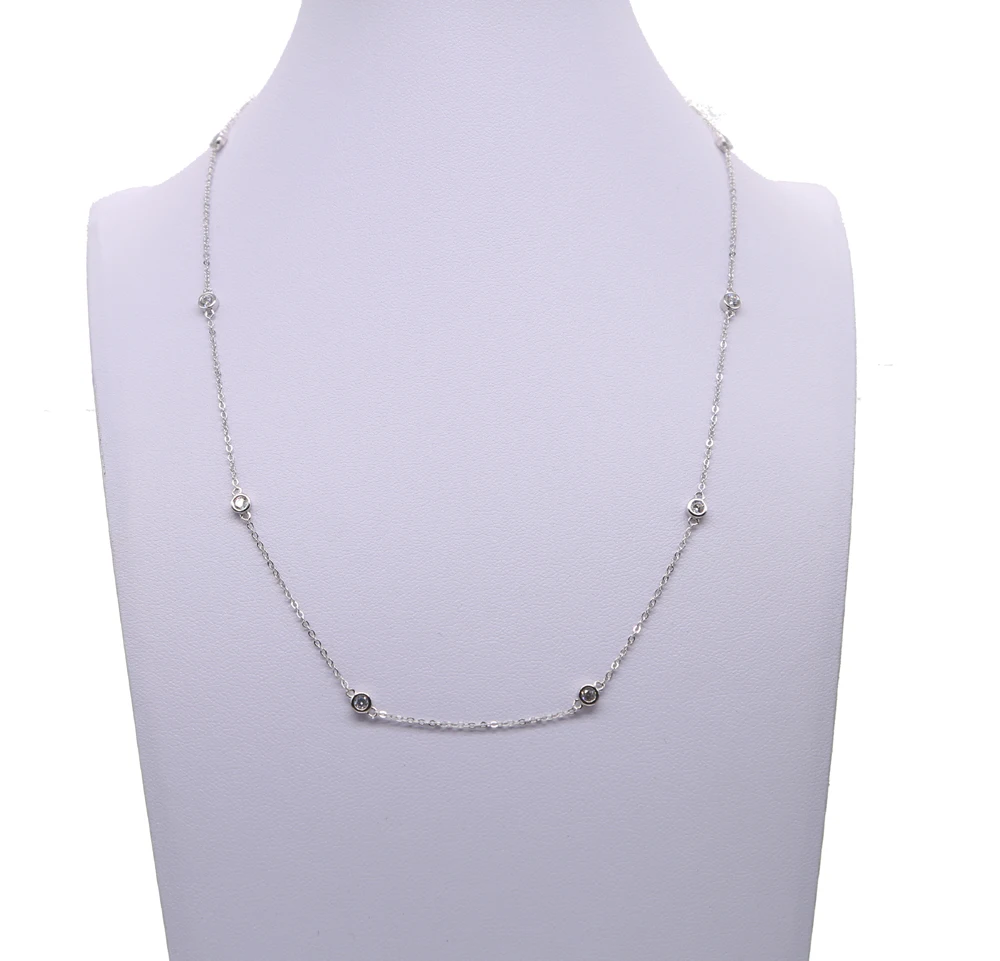 

NEW Authentic 925 sterling silver cz bead cute women choker 40+5cm extend silver chain necklace